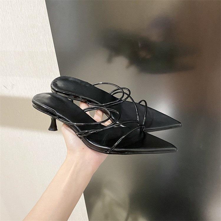 High heels women's new pointed toe slippers women's shoes temperament with versatile sandals