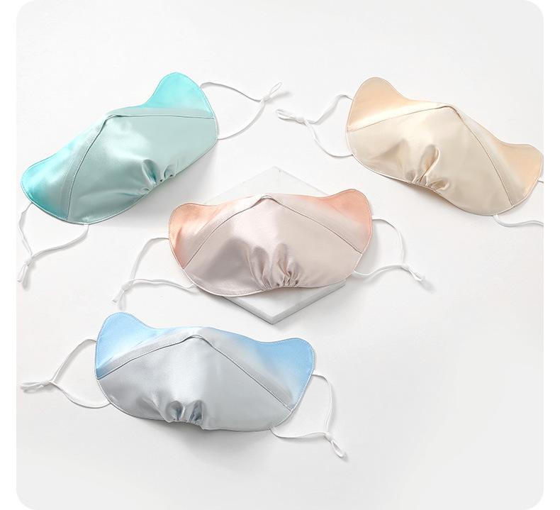 Silk Sunscreen Mask for Sensitive Skin - Blush Gradient, Breathable UV Protection, Full Face Coverage with Mulberry Silk Eye Corners.