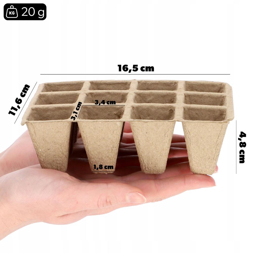 KADAX Doniczki Torfowe Rozsadowe Biodegradowalne Rozsady Sadzonki 10x12szt
