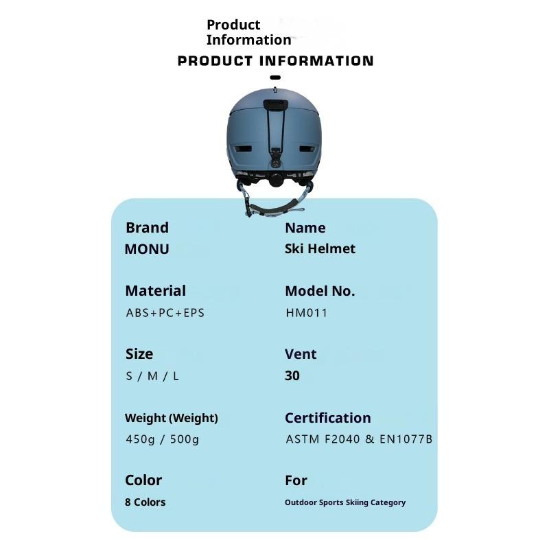 Ski Helmet Integrated Molding Men's and Women's Single and Double Board Indoor and Outdoor Safety Anti-collision Warm Ski Helmet Equipment