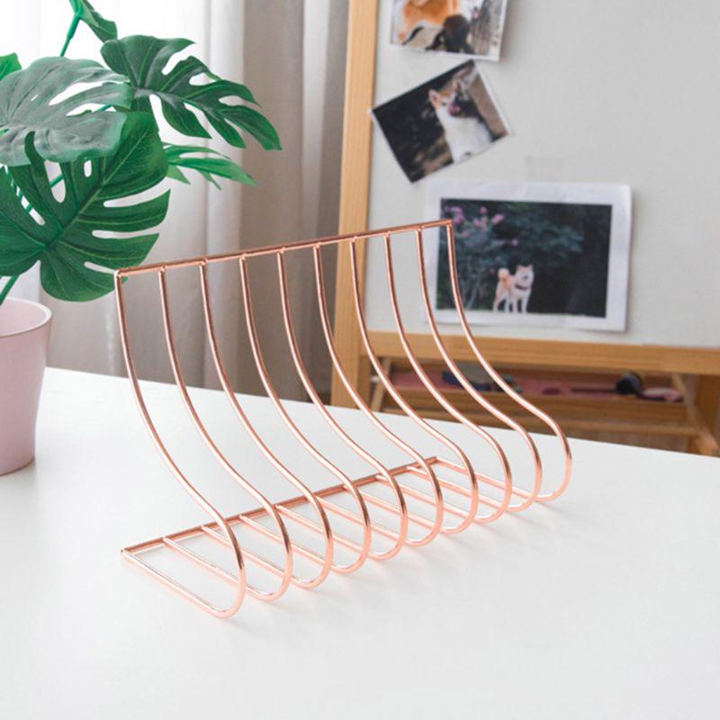 10 Fächer Aktenregal Bücherständer Buchstütze Schmiedeeisen Organizer Büro Zuhause