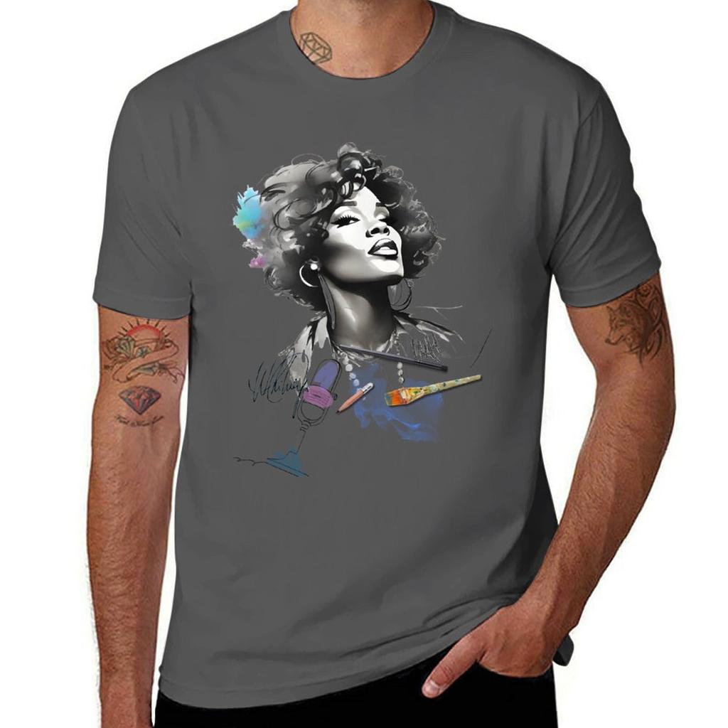 Whitney Houston In Sketch Tshirt Plus Size Gym Sports Tshirt