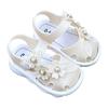 Girls' Summer Sandals for Infants and Toddlers, Soft Sole Closed-Toe Walking Shoes, Breathable Princess Shoes for Baby Girls
