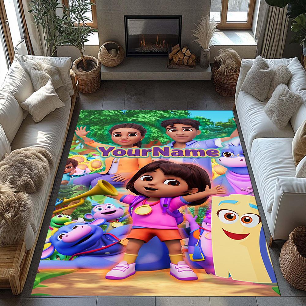 Dora Explorer Customize Your Name Floor Rug Office Rug Perfect for Balcony Dormitory Decorate room Foyer Antislip Carpet Office home decor