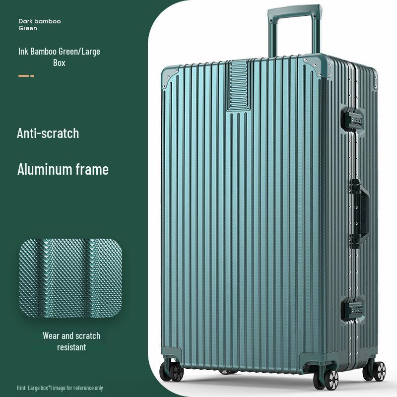 32-Inch Large Capacity Trolley Suitcase with Universal Wheels - Durable Leather Design for Men and Women