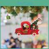 Entzückendes Cartoon Acryl Flaches Auto Hängeornament für Weihnachtsbaum Heimdeko