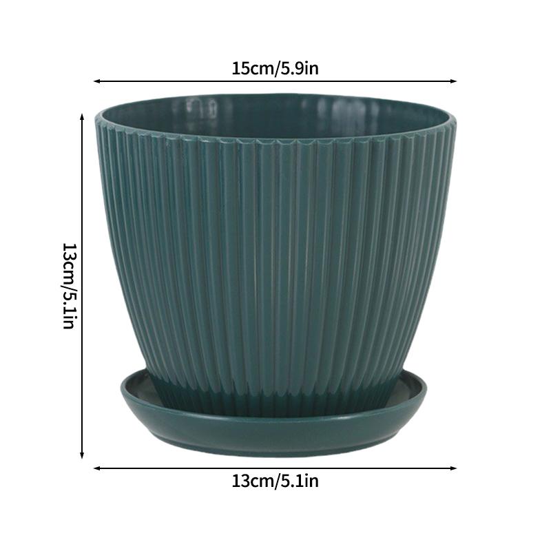 Plastic Flowerpot Indoor Outdoor Planter Flower Pots for Plants with Tray Home Decoration Potted Plant Holder Gardening Supplies