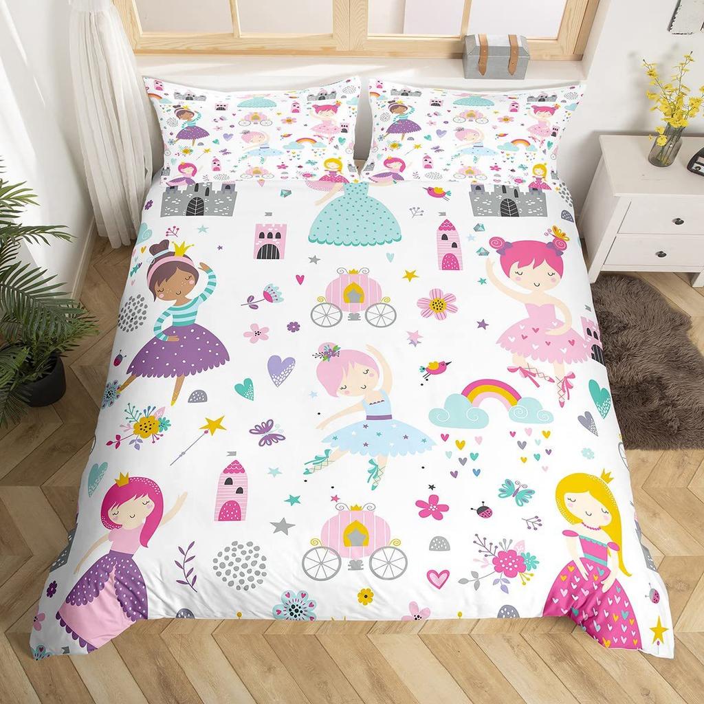 Ballet Girl Swan Dance 3D Digital Printing Bedding Kit Bedding Three-Piece Set