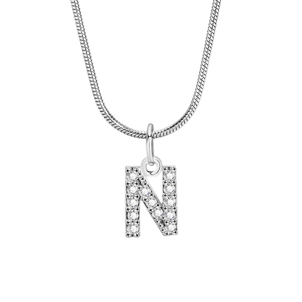 Vnox A-Z Women Initial Necklaces, 26 Letters Alphabet Pendant with Snake Chain, Elegant Dainty Holiday Jewelry Collar