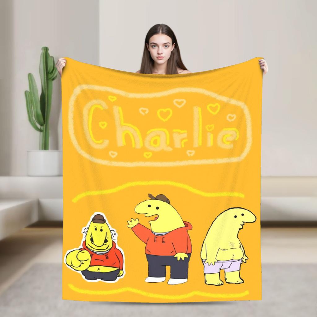 Smiling Friends Pim a Charlie Potisk Deky Pánské Dámské Super Měkké Útulné Přehozy do Obývacího Pokojí 50x60 Palců Více Velikostí