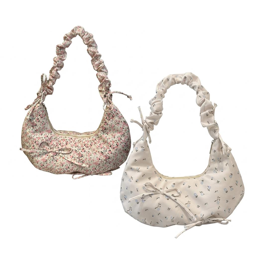 Women Floral Print Large Capacity Tote Bag Shoulder Underarm Bag With Durable Polyester Material And Multiple Carrying Styles