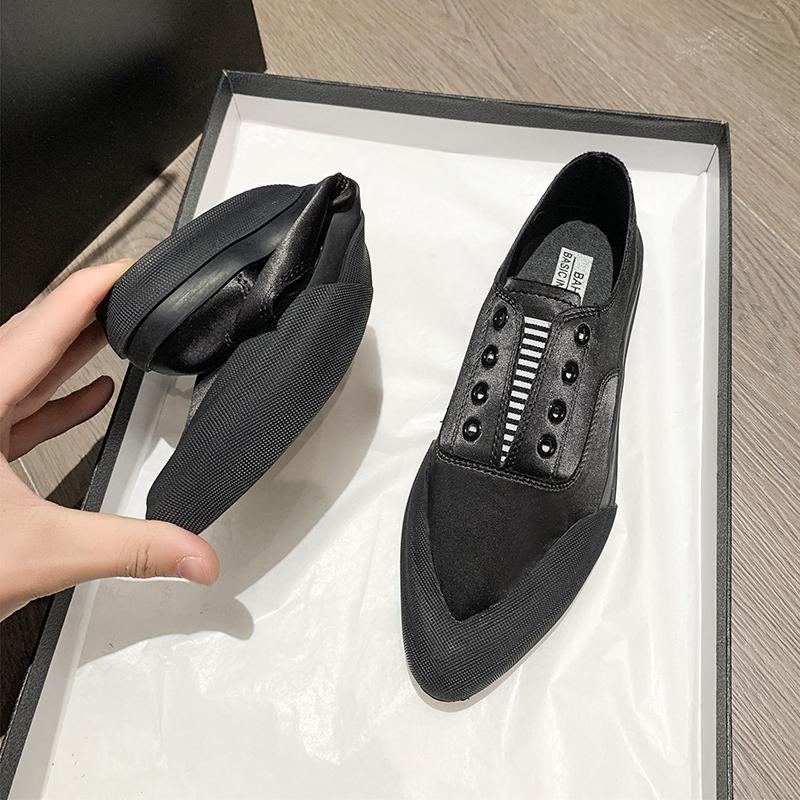 

Мода Новые Туфли Женские 2024 Трендовые Парусные Спортивные Повседневные Туфли Весенние Туфли На Плоской Подошве Кроссовки Беговые Женские Лоферы Туфли С Острым Носком 38 чёрный