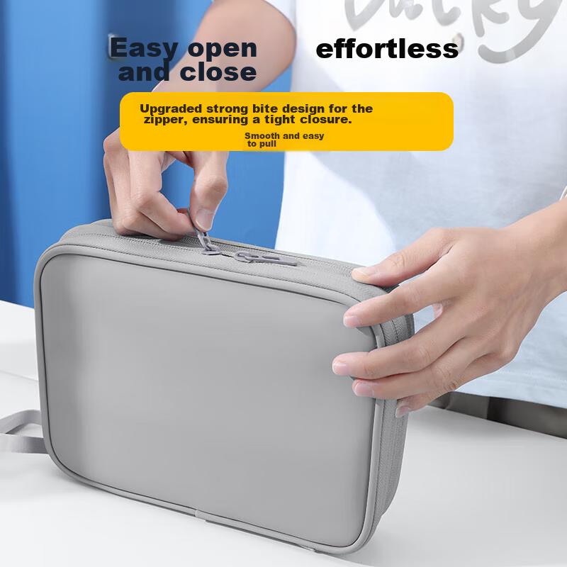 BUBM Cable Organizer Bag for Digital Accessories, Charging Cables And Power Cords, Travel And Business Trip Storage Pouch, Large Double-Layer Desig