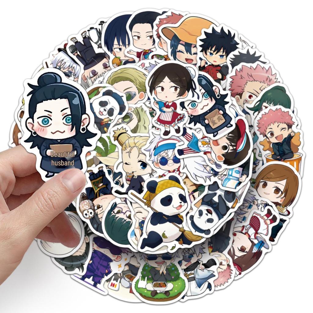 50 Cute Jujutsu Kaisen Stickers: Megumi Fushiguro for Notebooks, Earphones, Journals, and Phone Cases.