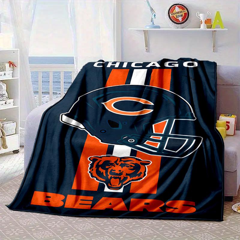 Chicago Bears Portable Blanket/Soft Blanket Bedding Blanket Suitable for Travel Camping Living Rooms Offices Sofas Fan Gifts