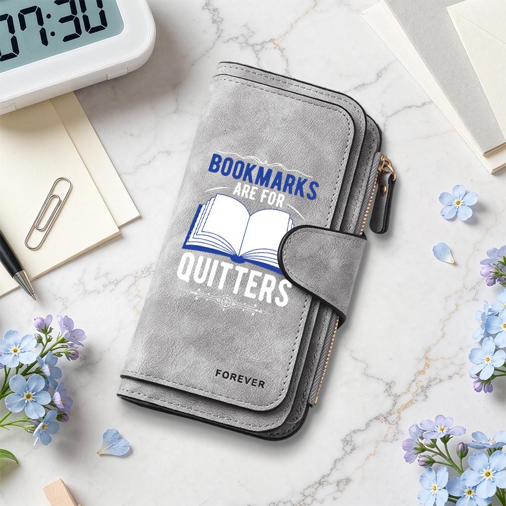 Leather Wallet Funny Book Lovers Gift Fashion Portable Card Holder for Daily Use