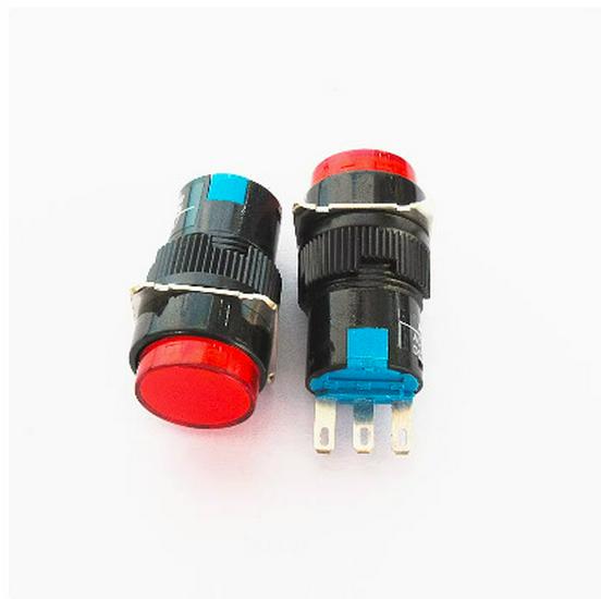 LA16Y-11 Momentary Auto-Reset Self-Locking 16mm Power Button Switch