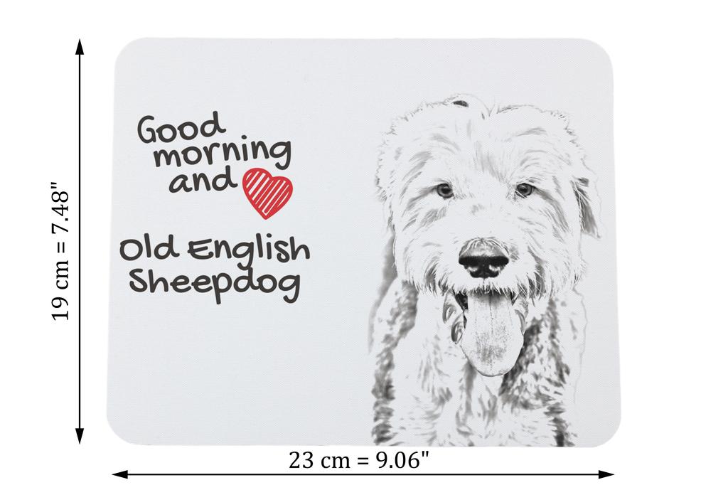 Old English Sheepdog - tappetino per mouse con stampa, tappetino per mouse personalizzato a tema cane, gadget unico per un impiegato dall'azienda Art-Dog