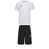 Round Neck Pullover Breathable Short Sleeve T-Shirt Simple Lace-Up Fashion Shorts Casual Sports Set Men Sets ADICSTS06P-WCN+S21ATMSH3T-BW