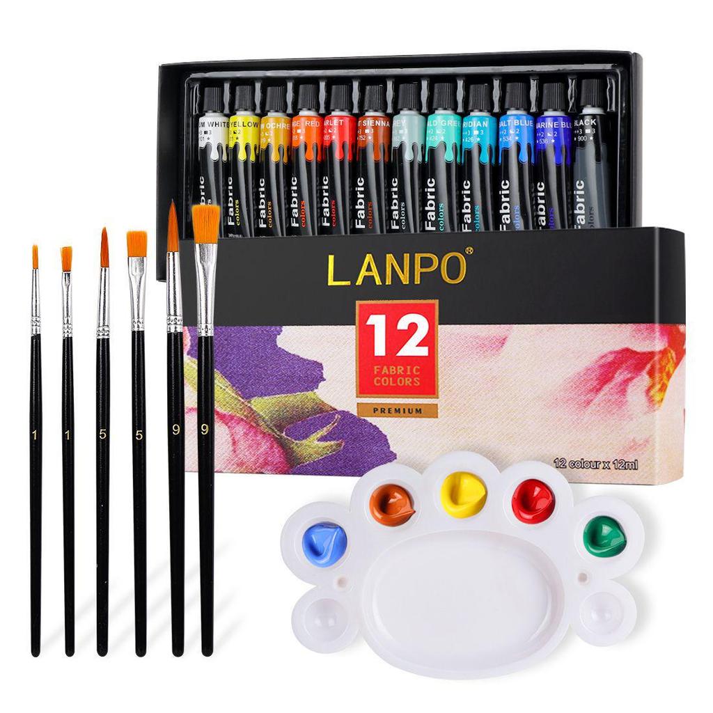 LANPO Acrylic Paint Set: 24 Colors, Waterproof, Beginner-Friendly, Boxed for DIY Projects