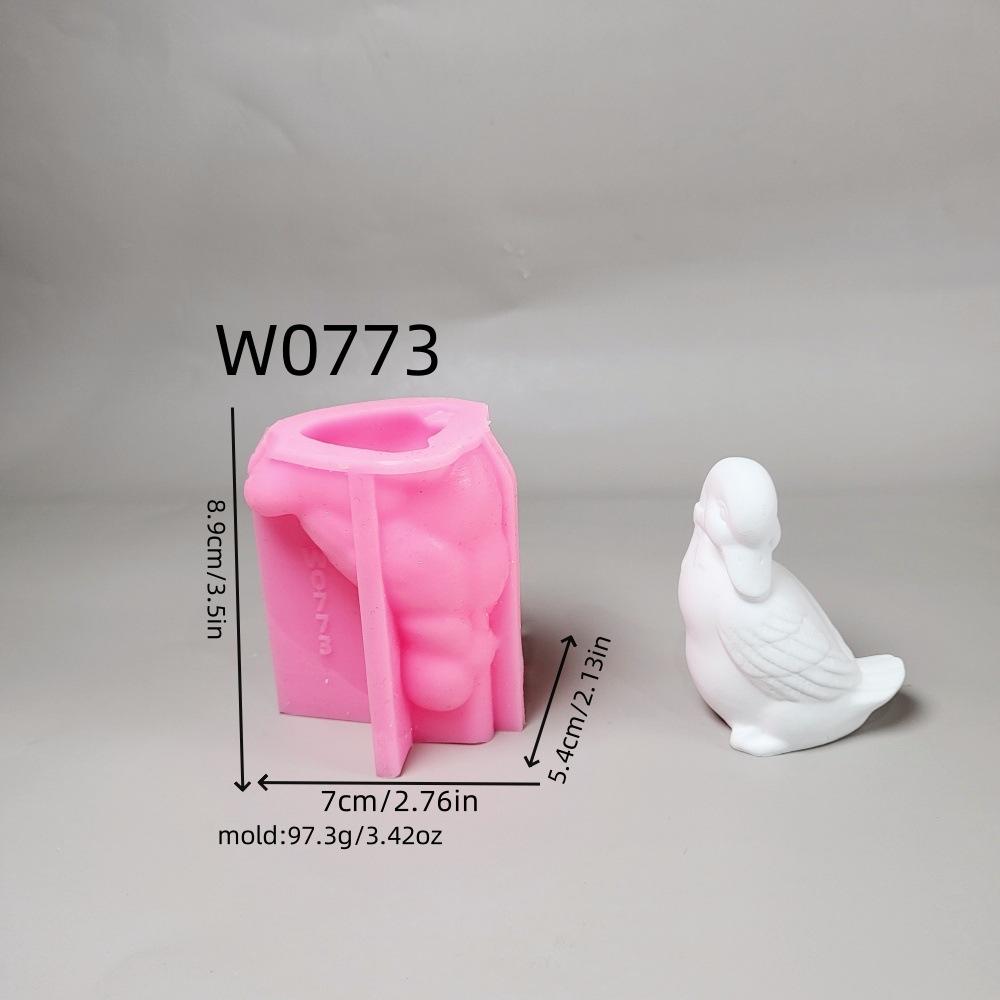 3D Horse, Duck, Alpaca, Dinosaur Animal Series Plaster Figurine Silicone Mold DIY Cement Plaster Dinosaur Animal Mold