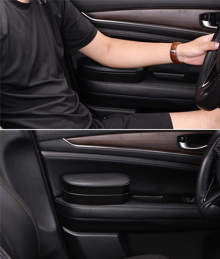 Universal Car Door Storage Box with Light: Left Elbow Rest and Armrest Pad