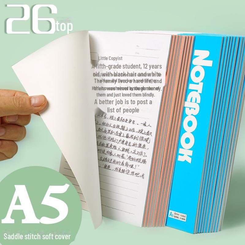 Qinglian A5 Student Notebook - Thick, Softcover Exercise Book for Office and School Stationery.