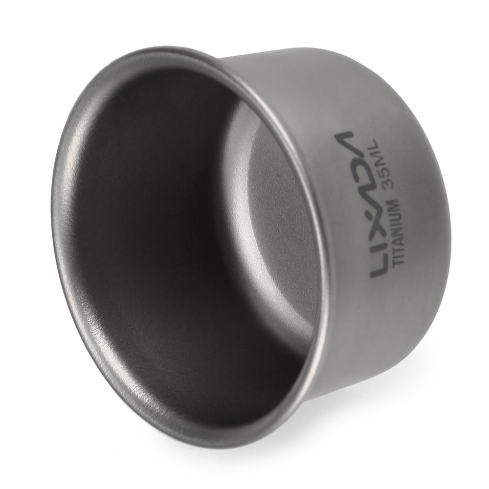 Lixada 35ml Mini Titanium Tea Cup Hjemmekontor Utendørs Camping Vandring Kaffe