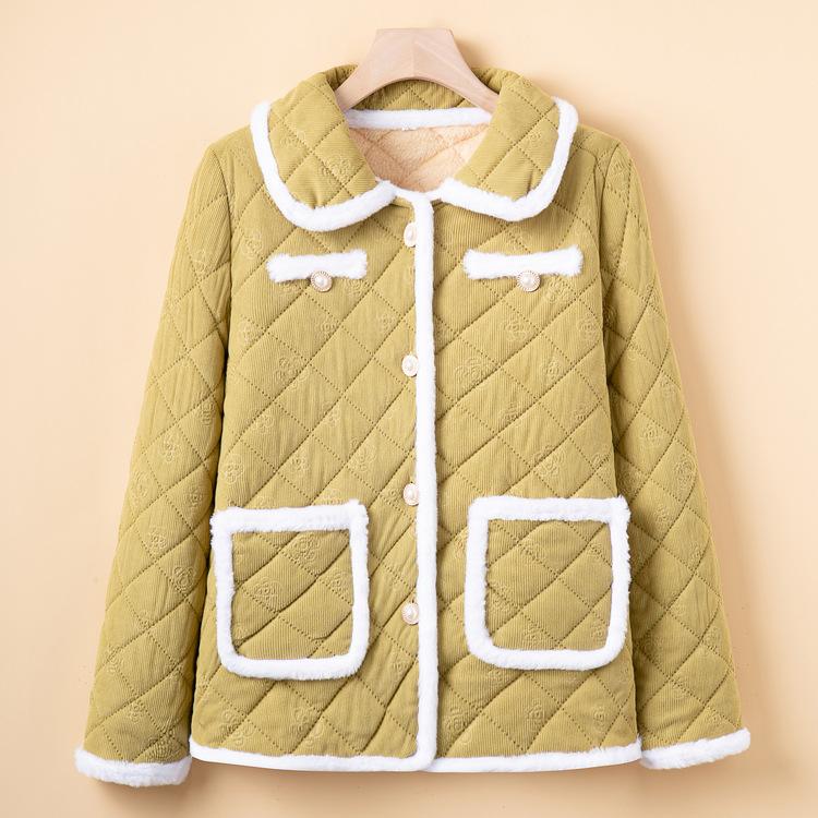 

Зимняя одежда для среднего и пожилого возраста, домашнее хлопковое пальто из овечьего бархата, новая хлопковая куртка для матери среднего возраста, женская модная теплая куртка для бабушки 5XL дубильная кора