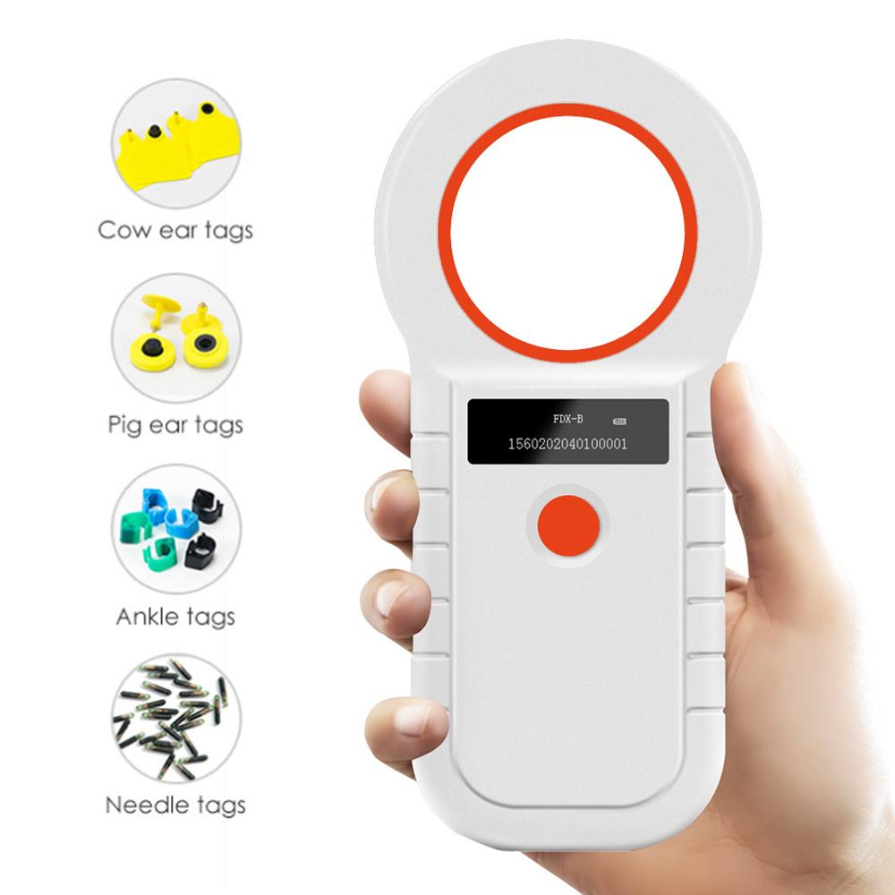 Microchip Tag Registration Scanner - 134.2KHz 125KHz RFID Animal Reader 15 Digits, EMID FDX-B ISO 11784/85 - For Cow Sheep Dog nero