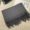 Korean Style Women's Imitation Cashmere Scarf - Autumn/Winter Versatile Solid Color Shawl