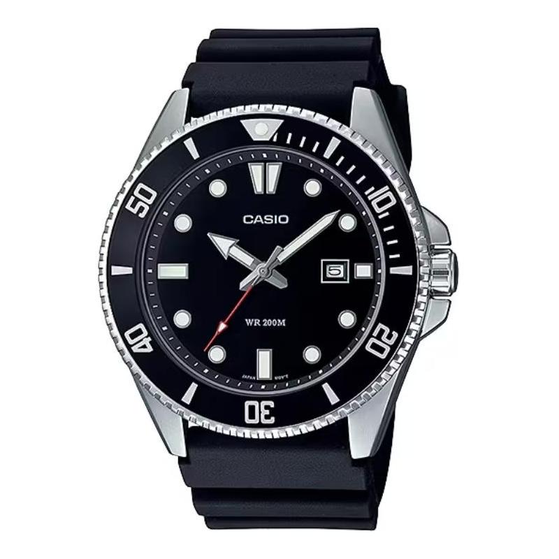 

Casio STANDARD series GENERAL series 200 meters waterproof quartz movement resin strap Japanese and Korean watch men s watch black dial MDV-107-1A1JF чорний