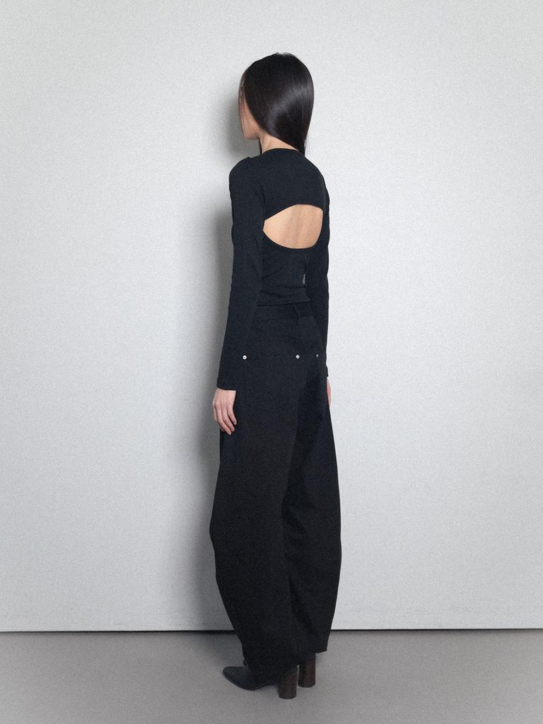 Visus Cotton Curved Pants_Black