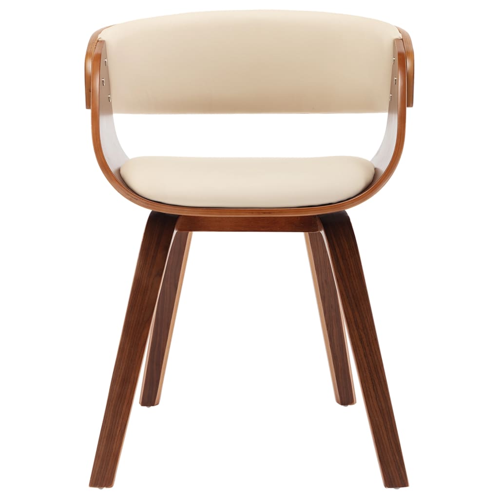 Dining Chairs 4 Pcs Cream Colored Bentwood Frame and Artificial Leather