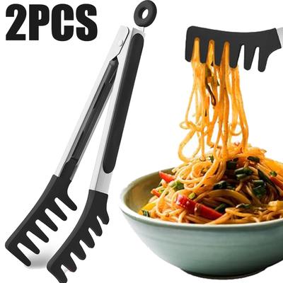 2/1PCS Kitchen Spaghetti Tong Multi Functional Pasta Tongs with Teeth Chuck Heat-resistant Food Serving Tong Noodles Clips