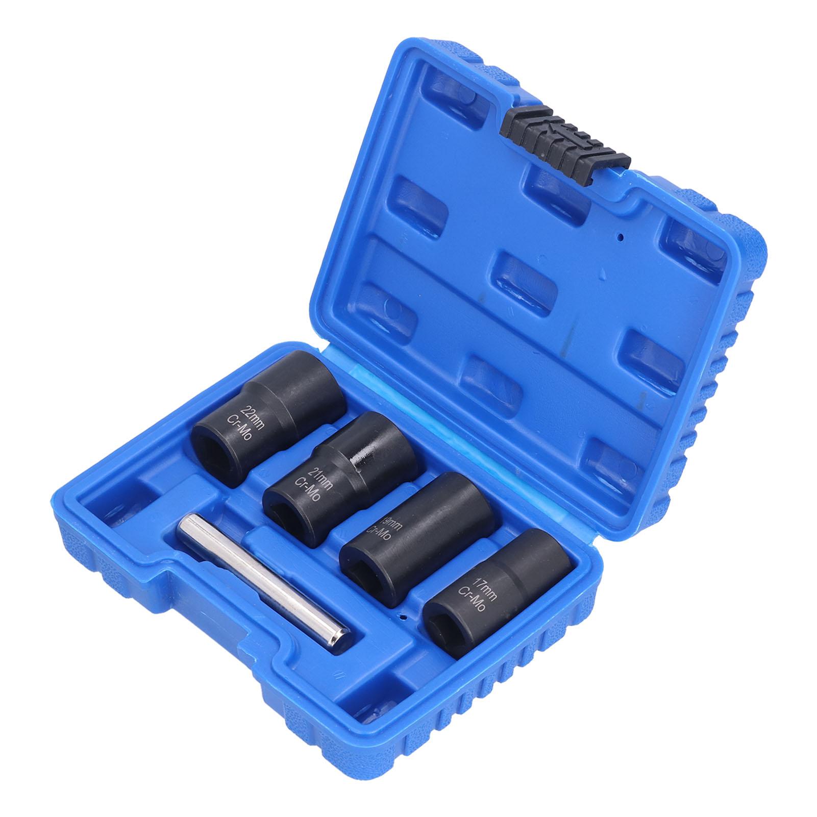 

Набор торцевых головок для колесных гаек, 5 шт., Удобный, Эффективный, Высокая Твердость, Прочный, Набор торцевых головок с винтовым профилем для изношенных, заржавевших