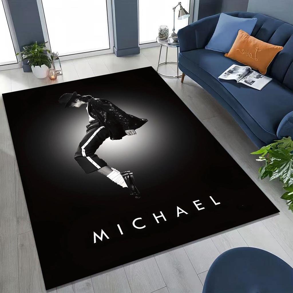 Fashion MJ Michael Jackson King of Pop Art Rug for Bedroom Living Room Sofa Home Doormat Decor, Large Kids Non-slip Floor Mat