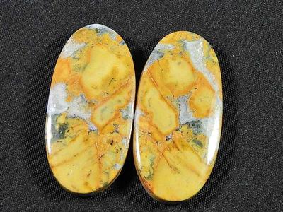 44Cts. Natural Maligano Jasper (14mm X 30mm Each) Oval Cabochon Match Pair SK-2808