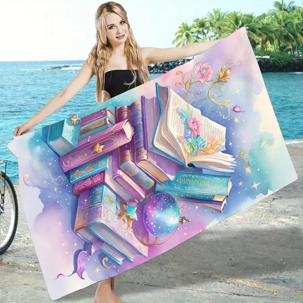1Pc Vintage Fairy Tale Book Print Soft Skin-Friendly Portable Swimming Hot Spring Beach Towel