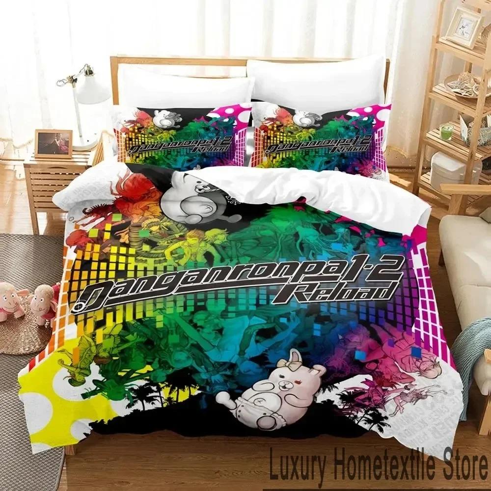 3D Print Anime Danganronpa Bedding Set Boys Girls Twin Queen King Size Duvet Cover Pillowcase Bed Boys Adult Home Textileextile