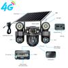 Outdoor Solar Dual-Light Surveillance Camera – 3-Lens 3-View Recorder, HD Night Vision with Lighting