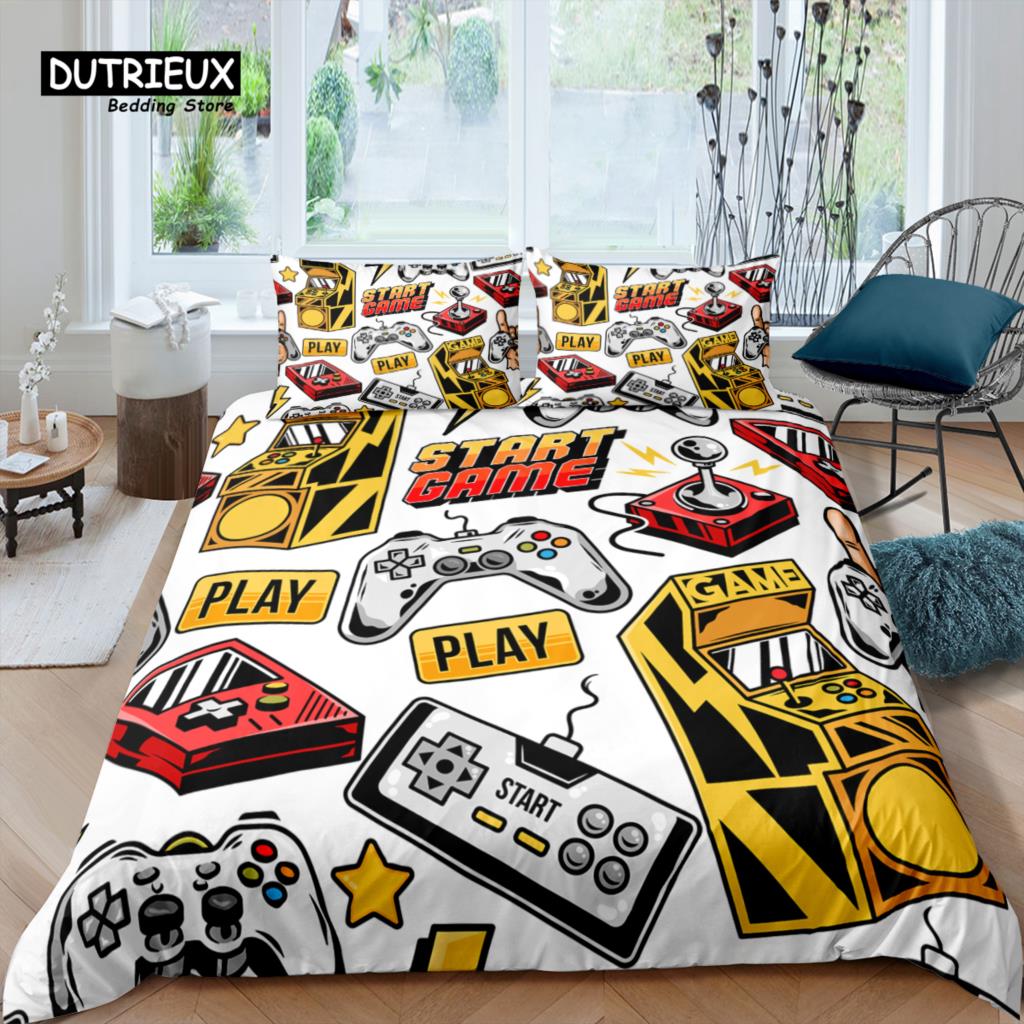 Home Living Luxury 3D Gamepad Bedding Set Gamers Duvet Cover Pillowcase Queen and King EU/US/AU/UK Size Comforter Bedding