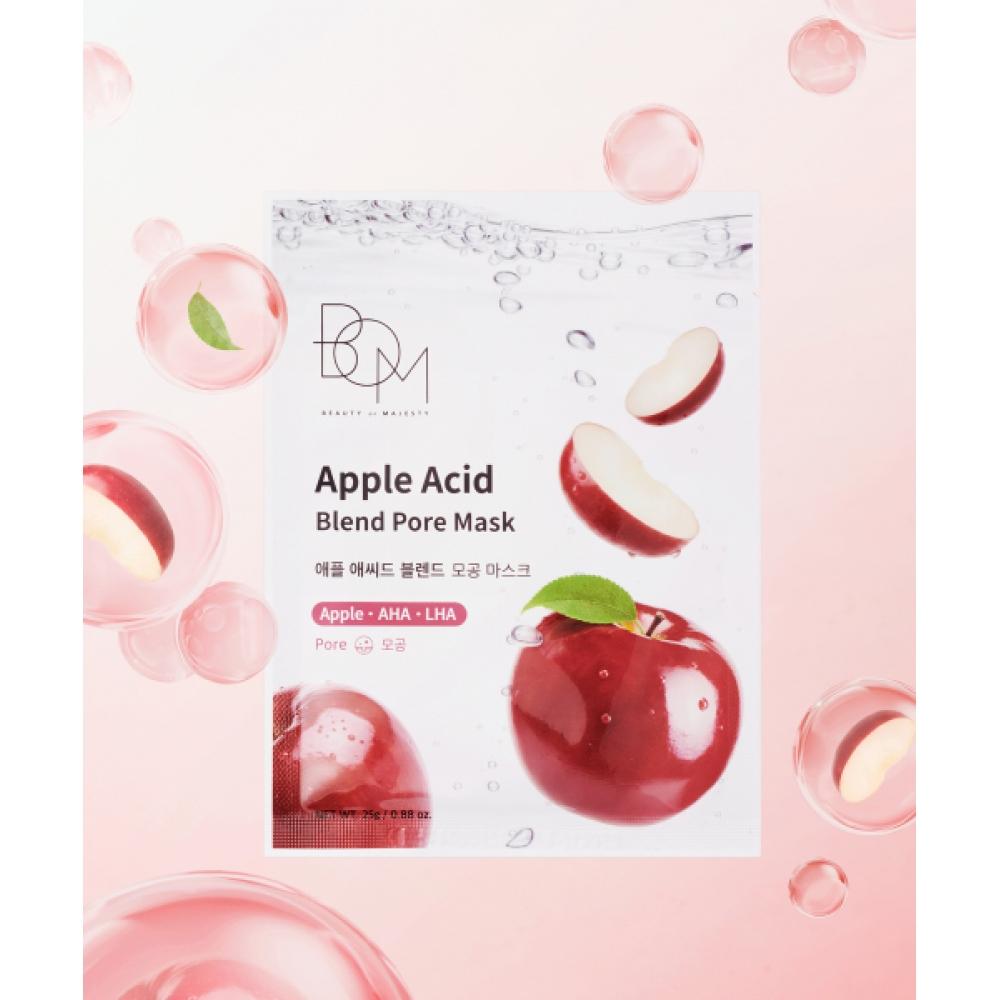 B.o.m Apple Acid Blend Pore Mask 1box  10ea 