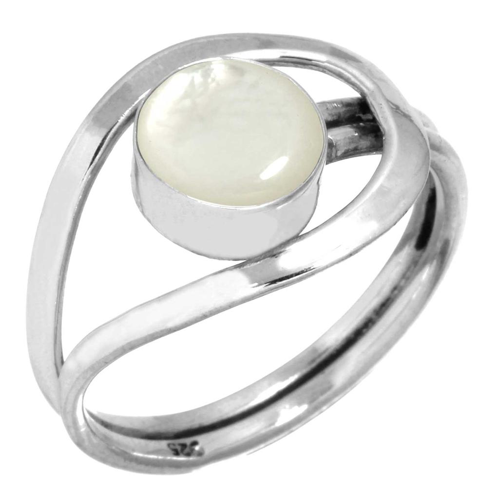 925 Sterling Silver Ring Women Gemstone Handmade Jewelry Easter Gift Blue Green Purple Copper Turquoise Freshwater Pearl Lapis Mother Of Pearl Fashion