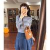 2025 Autumn Striped Colorblock Wool-Knit Slim Sweater for Women