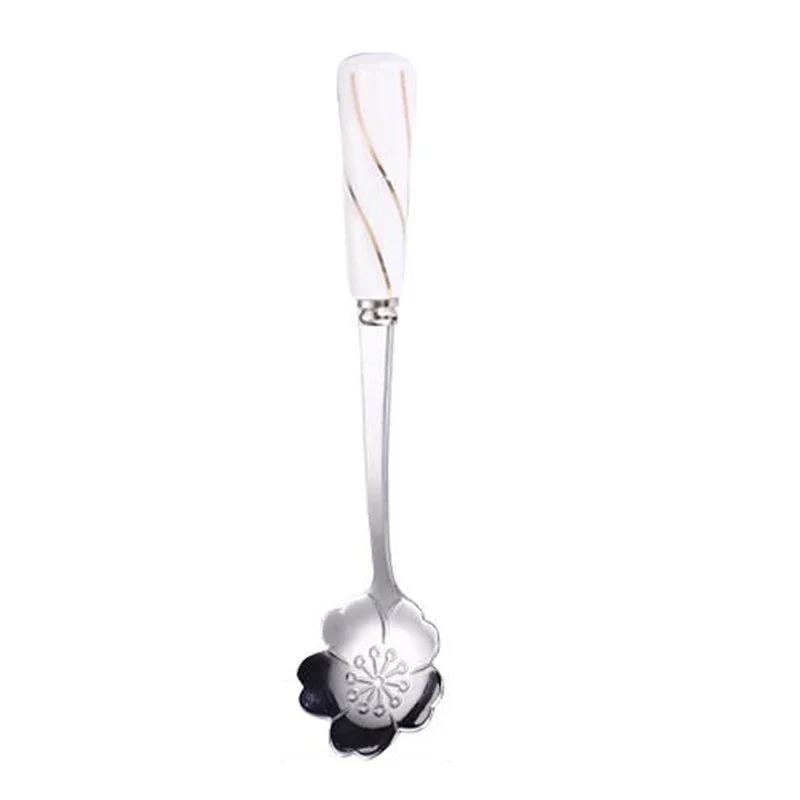 Stainless Steel Vintage Dessert Teaspoons Flowers Design Tableware Kitchen Tools for Tea, Coffee Mixing and Drink Tableware
