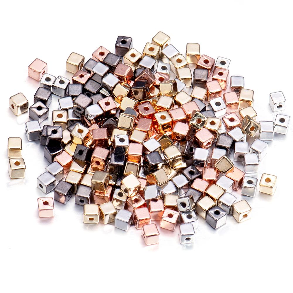 200-500Pcs 3 4 5mm CBB Square Beads For Jewelry Making Loose Spacer Plastic Beads DIY Bracelets Necklaces Supplies Wholesale