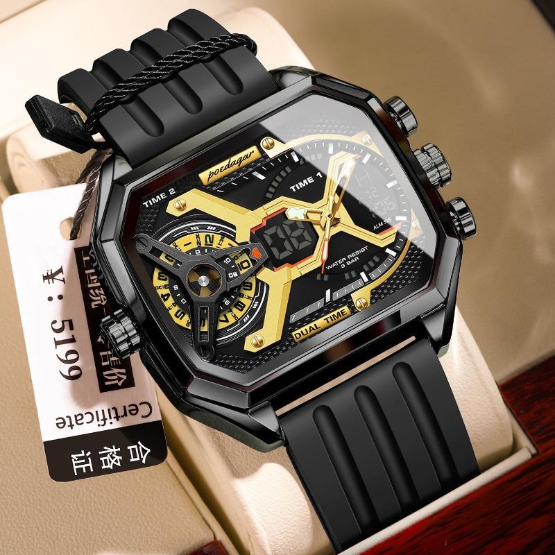 Men's watch multi-function three-movement fashion electronic watch