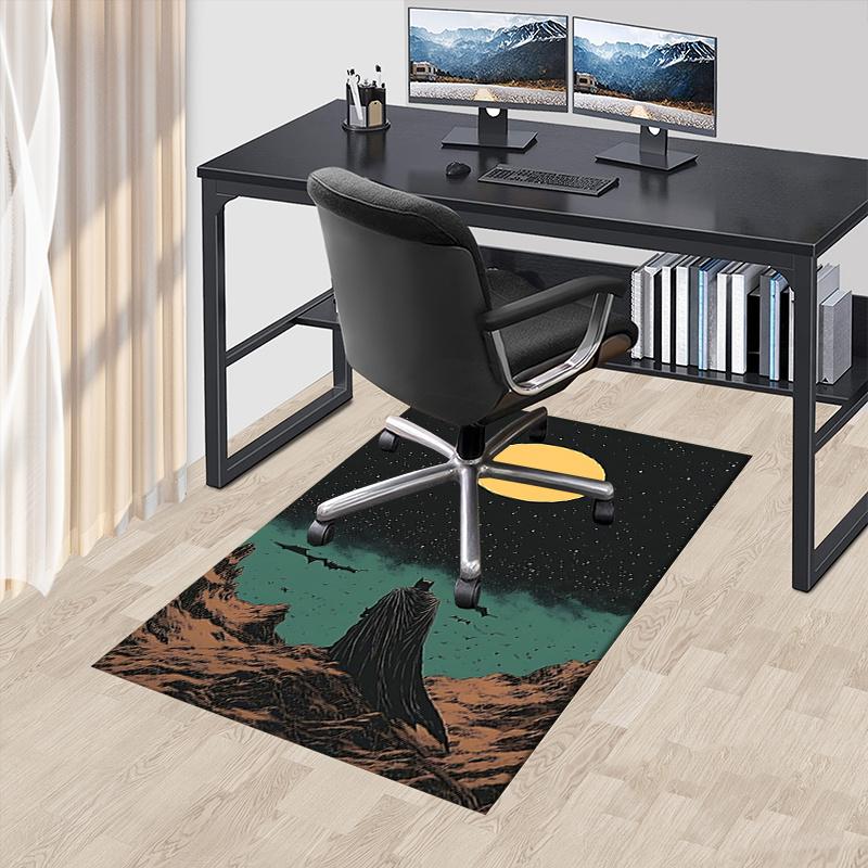 

Batman,Moonlit Night Office Carpet Chair Mats, Home Decor Dormitory Floor Protector With Anti-Skid Backing, Large Area Coverage, Christmas D 60cm by 90cm