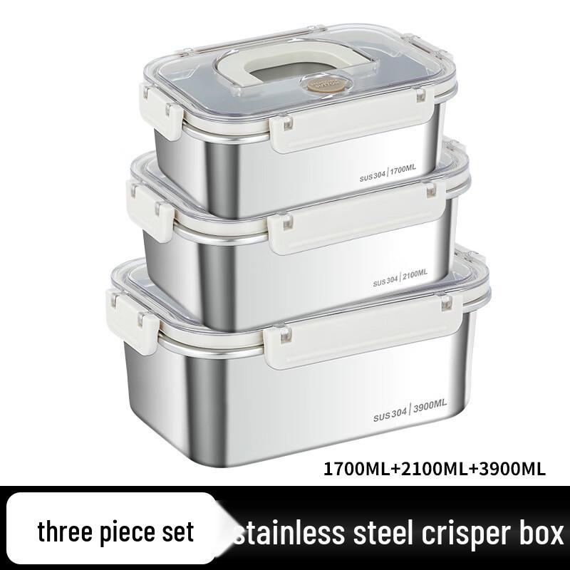 ZISIZ Portable 3-Layer 304 Stainless Steel Electric Heating Bento Box Set